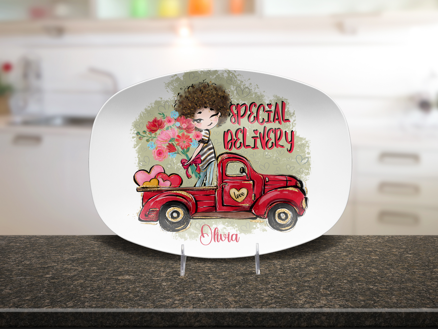 Valentine's Day Gift, Custom Valentine's Plate, Romantic Dinnerware, Personalized Love Plate, Unique Valentine's Gift, Special Delivery Platter