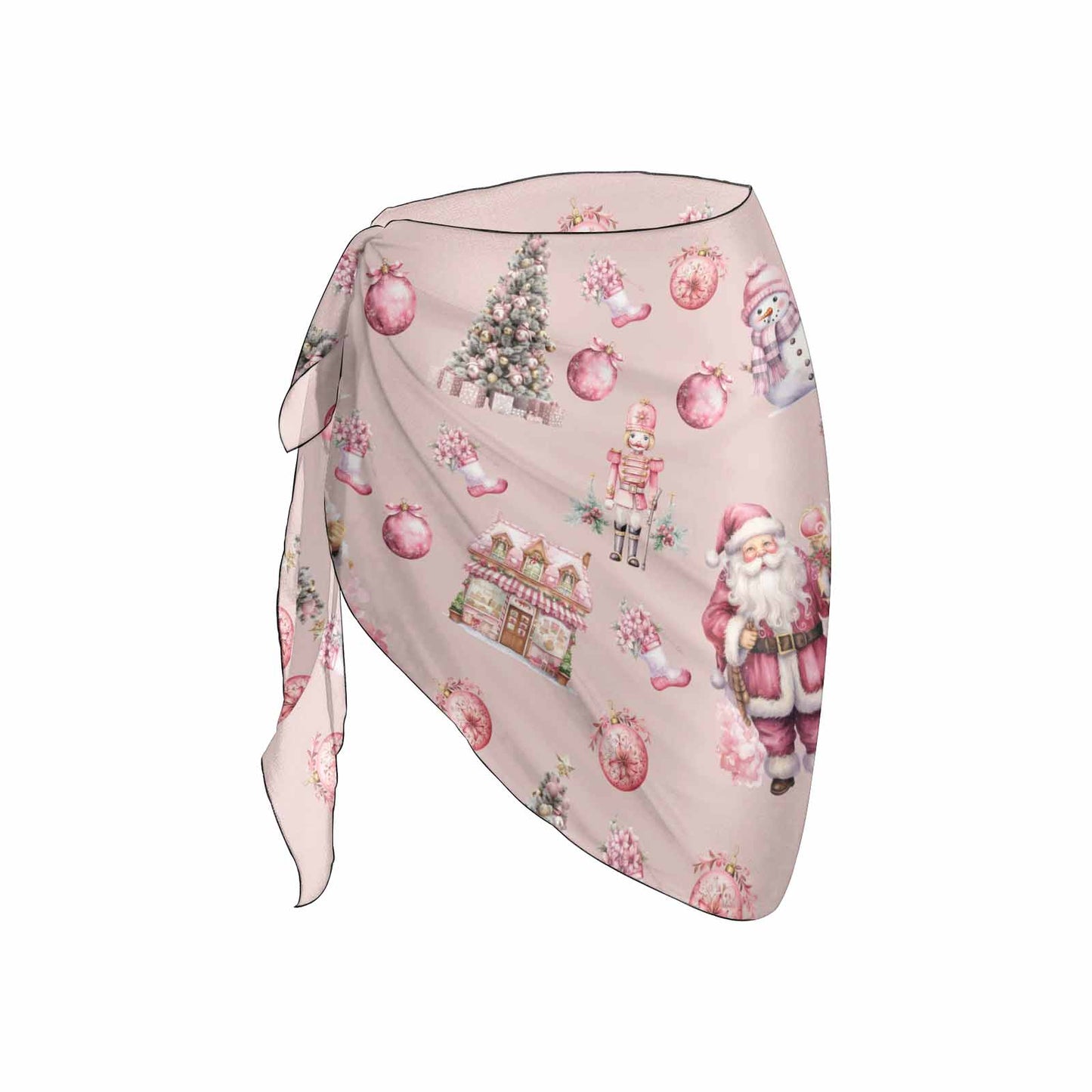 Pink Christmas Women's Beach Sarong Wrap