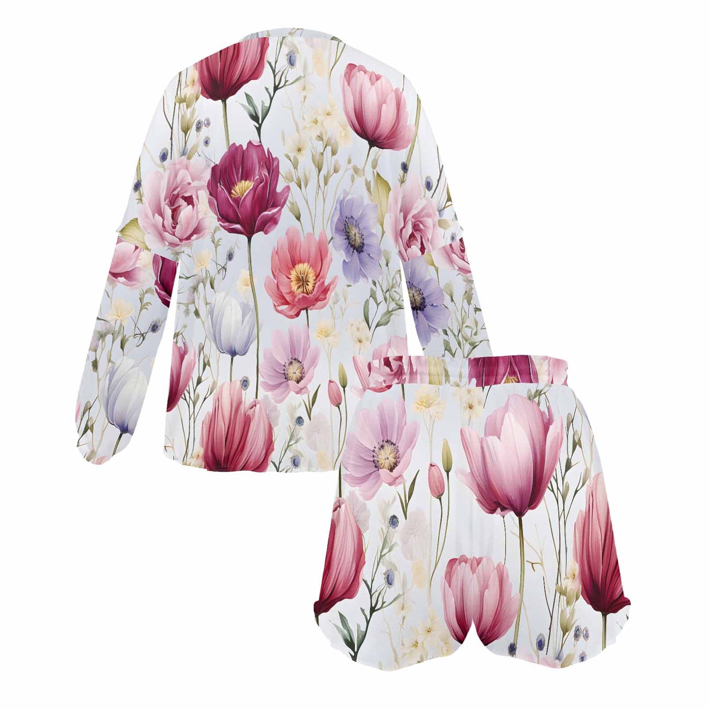 Wildflowers Women's Long Sleeve Pajama Set with Shorts