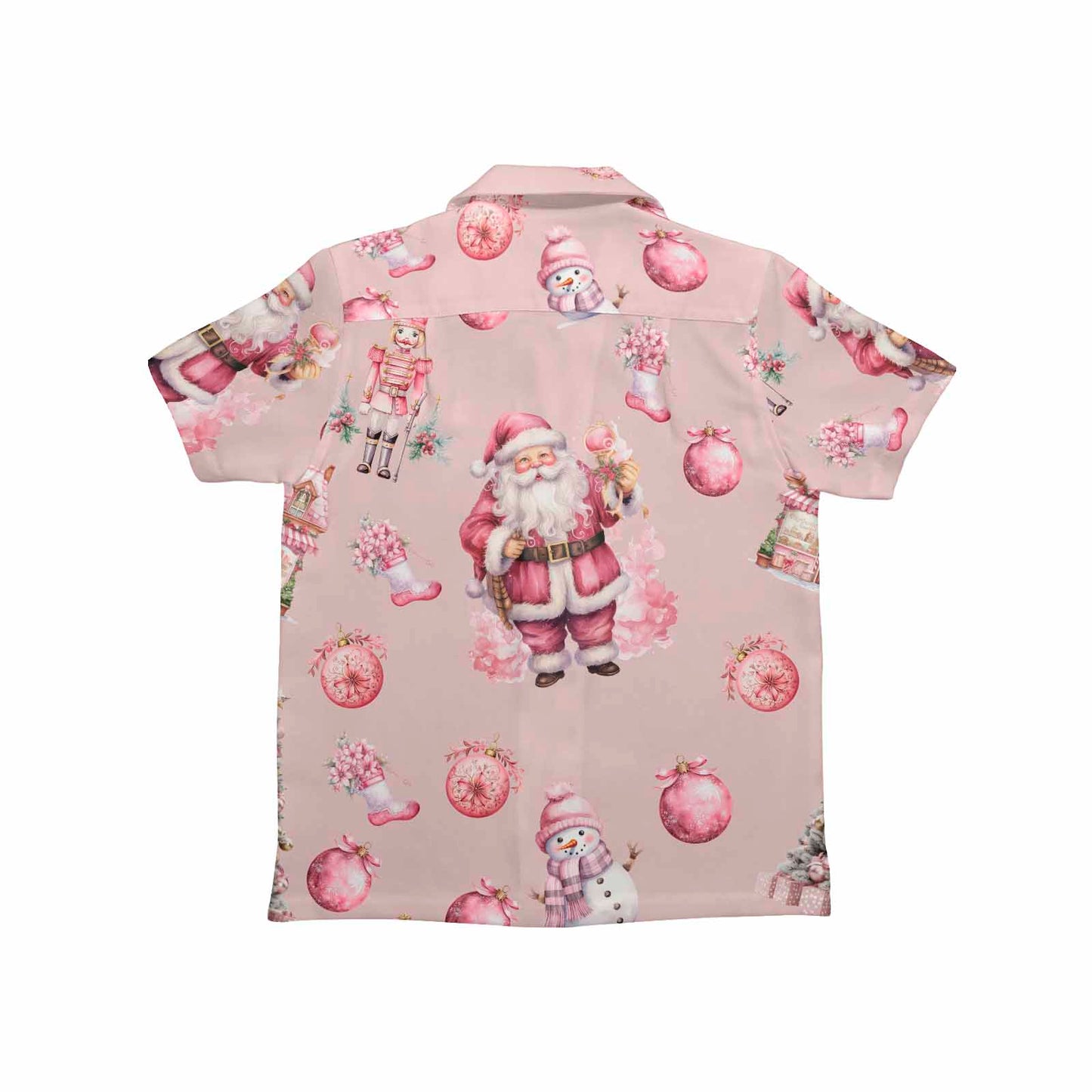 Pink Christmas 50 Little Boys Hawaiian Shirt