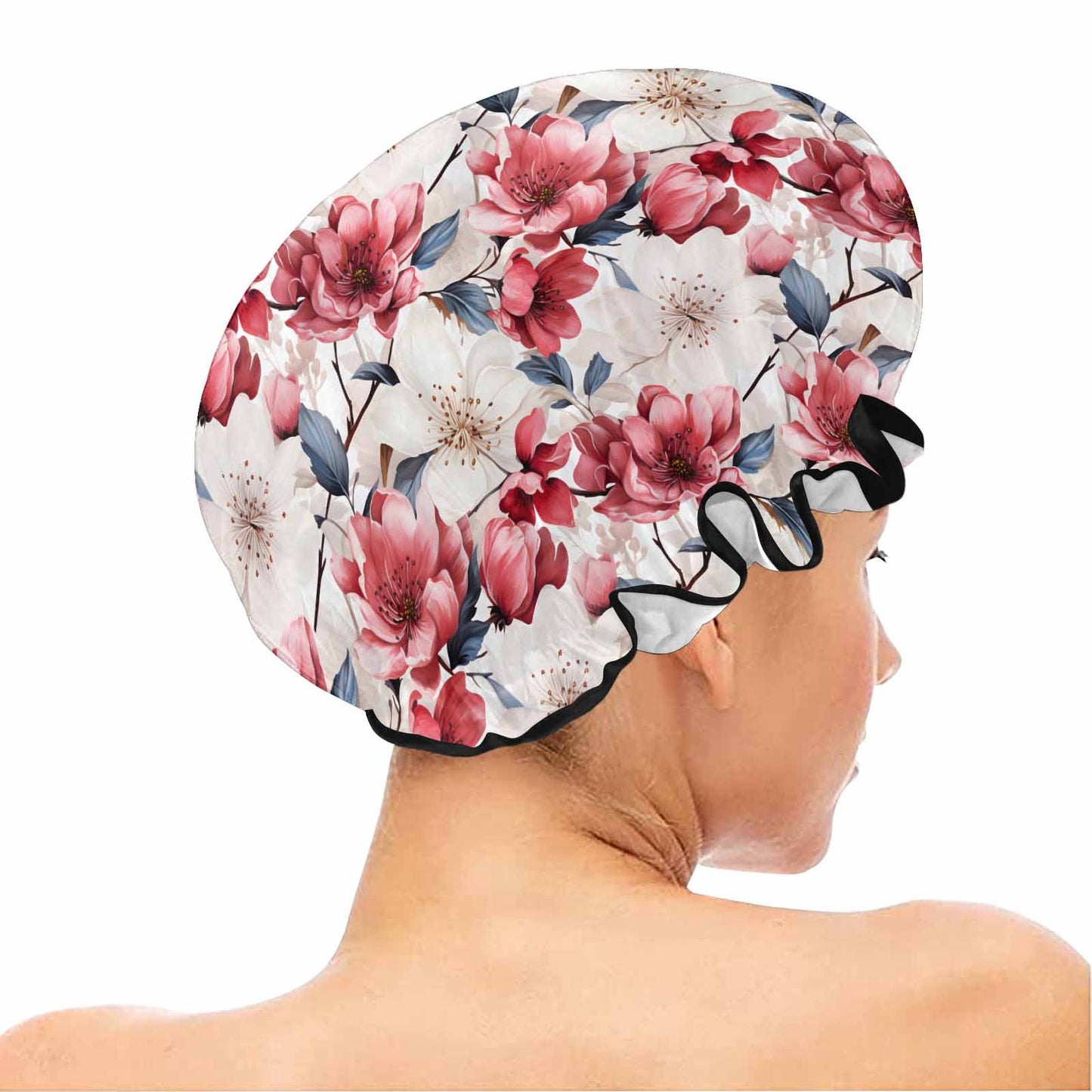 Pink Floral Small Shower Cap