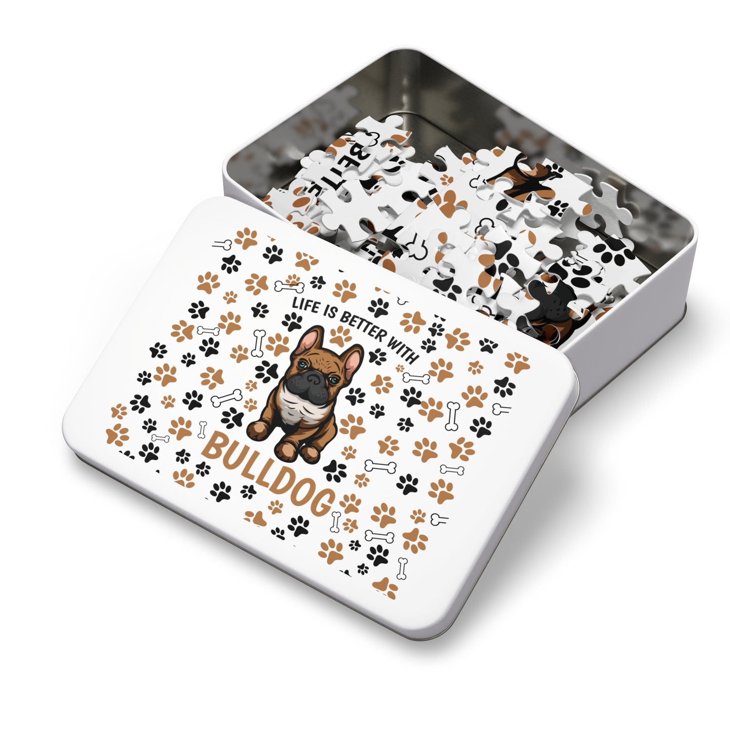 Puzzle, Life is Better with a Bulldog , Personalised/Non-Personalised (30, 110, 252, 500,1000-Piece) awd-609