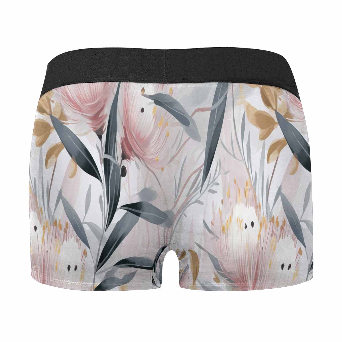 Australian Floral Pink & Grey AUS Men's Boxer Briefs (Made In AUS)