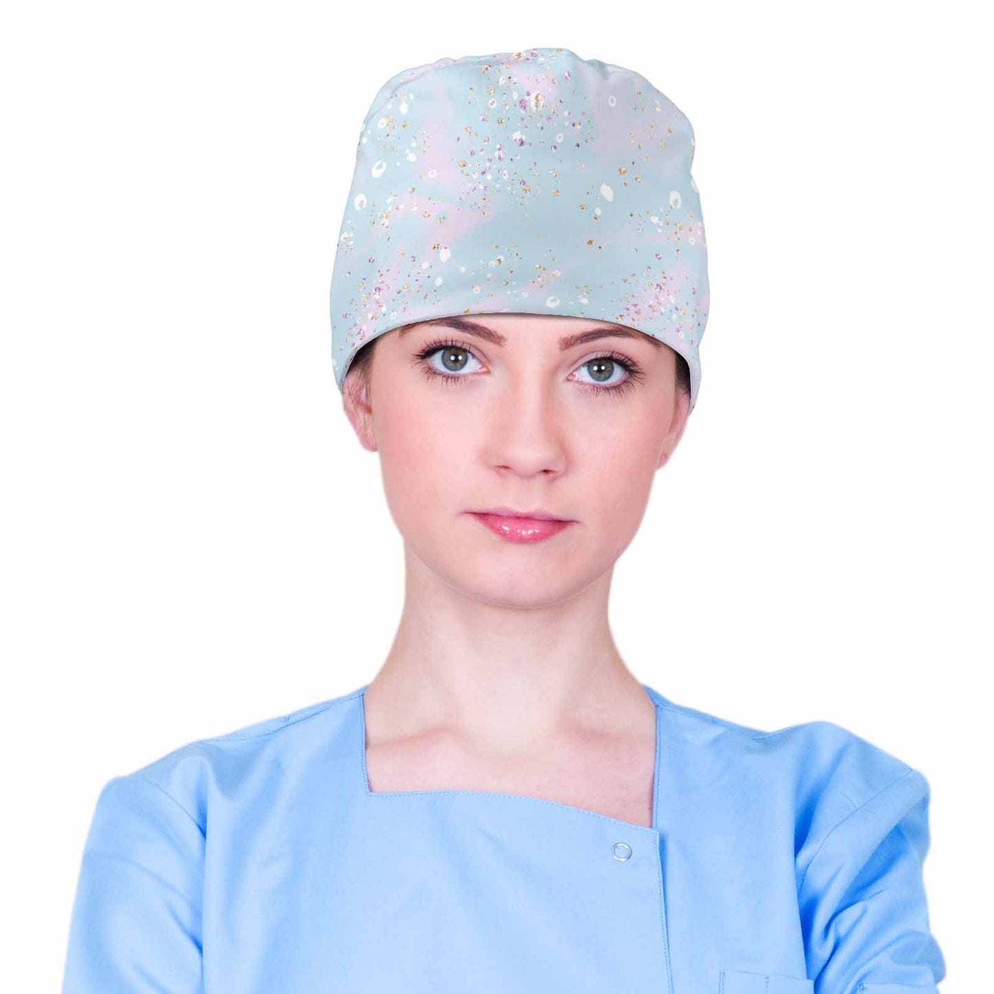 Nurse Scrub Cap Blue Splash Scrub Cap