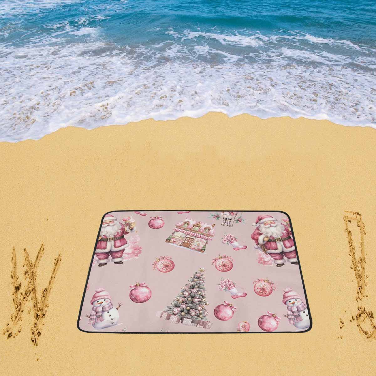 Pink Chirstmas Santa Beach Mats 78"x 60"