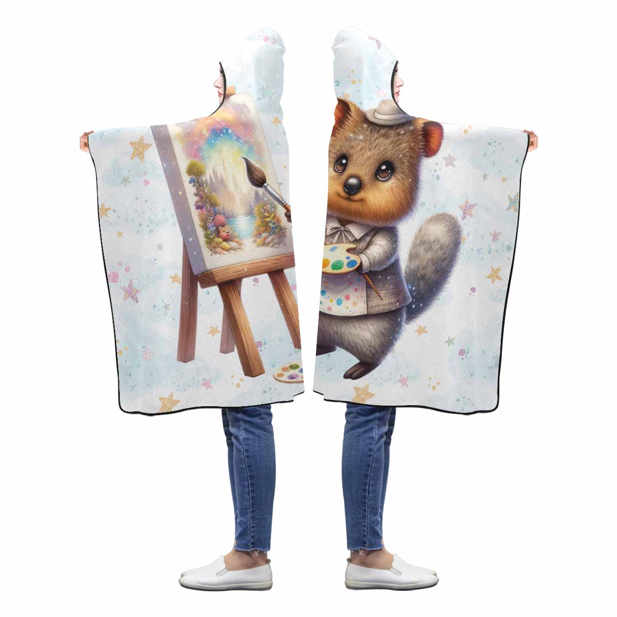 Australian Animal Quokka Awd1328 Hooded Blanket 60"x50"