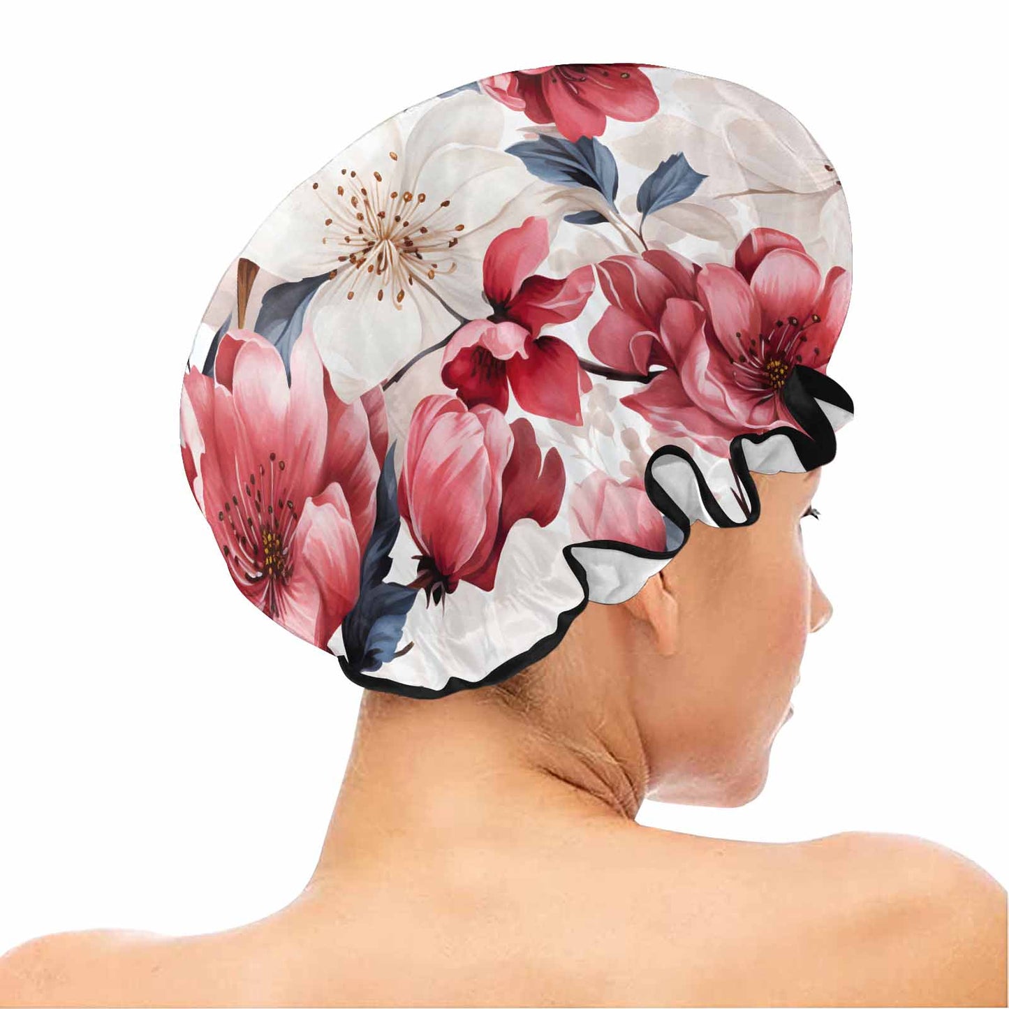 Pink Floral Shower Cap