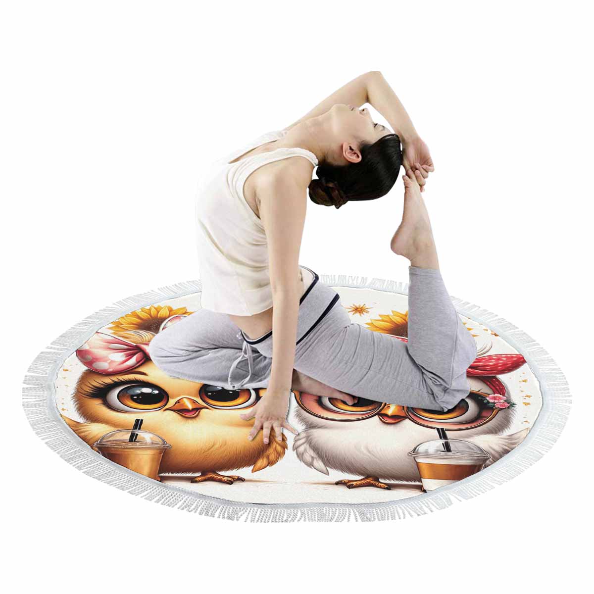 Chickens_Awd35168 Circular Beach Towel Shawl 59"