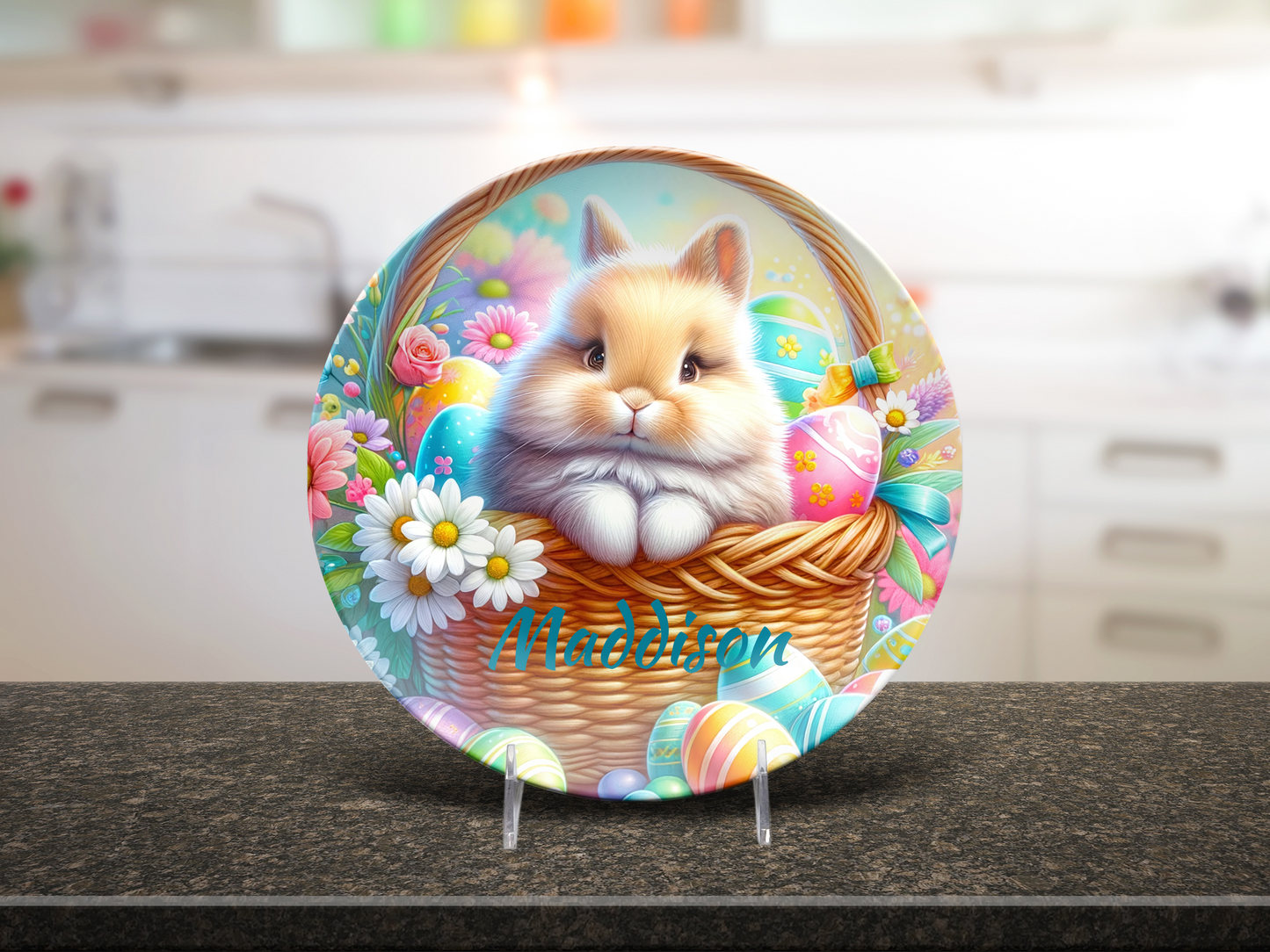 Personalised Easter Bunny in Basket Plate