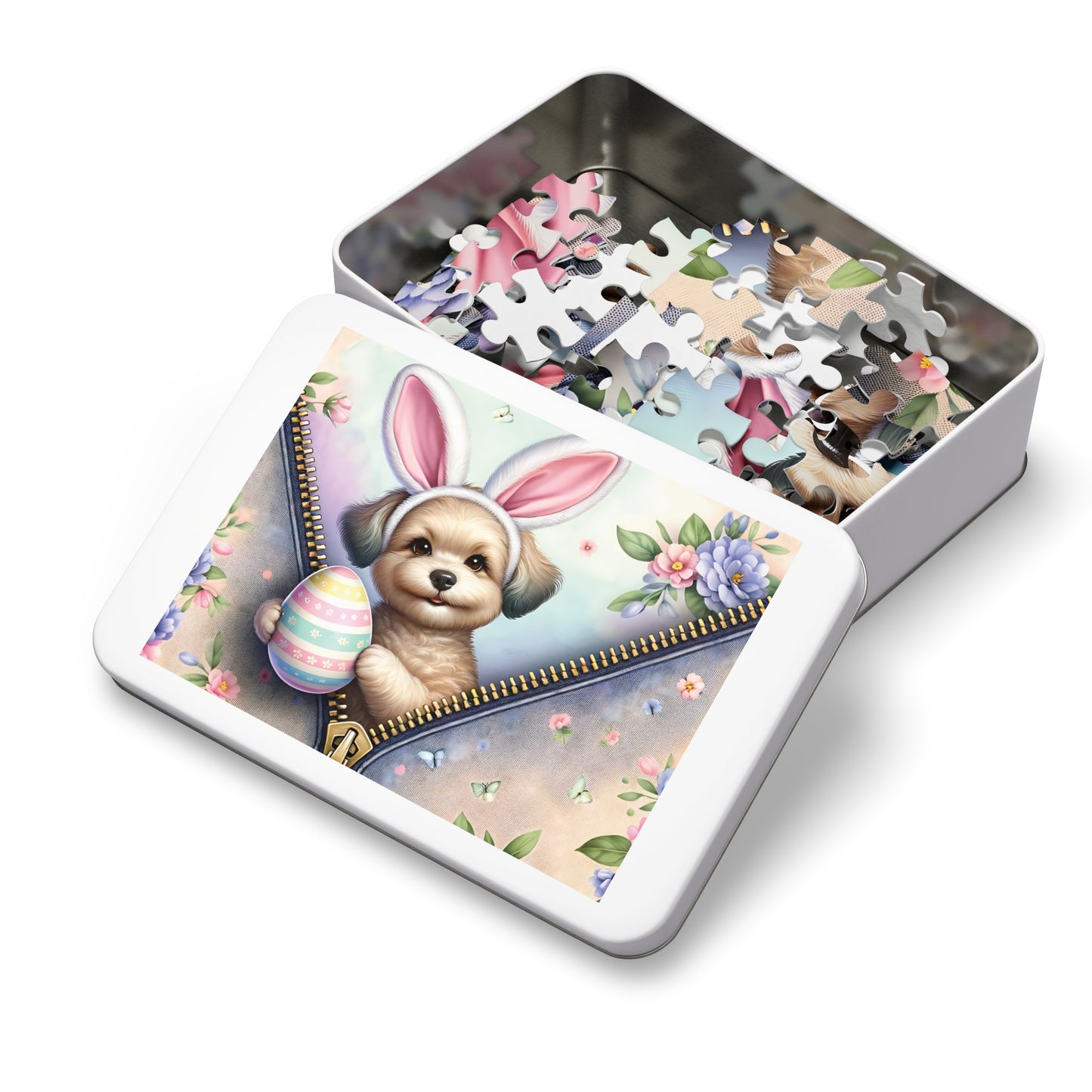 Jigsaw Puzzle, Easter, Dog with Bunny Ears, Personalised/Non-Personalised (30, 110, 252, 500,1000-Piece) Awd-1310