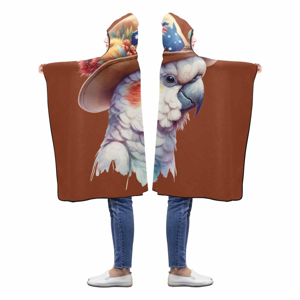 Australian Animal Cockatoo Awd1333 Hooded Blanket 60"x50"