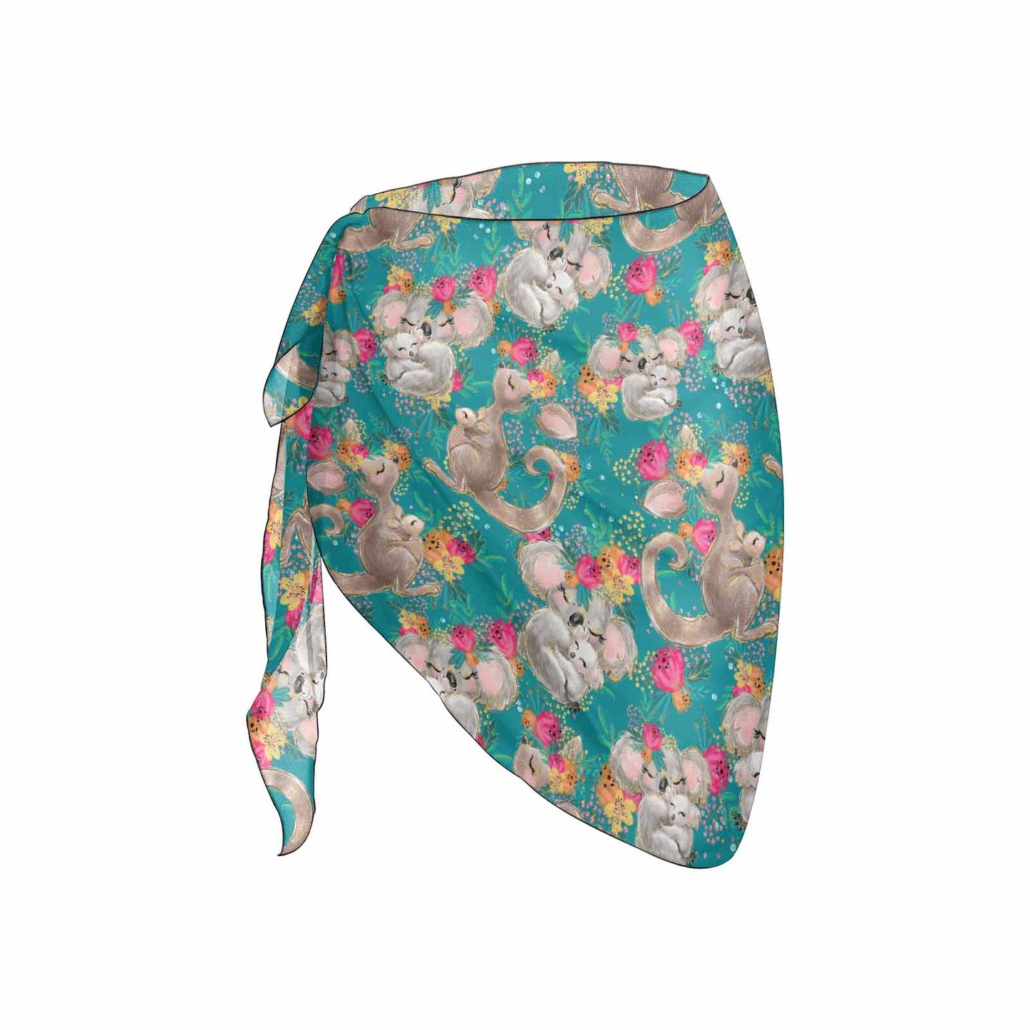 Australian Animals Koala & Kangaroo Women's Beach Sarong Wrap