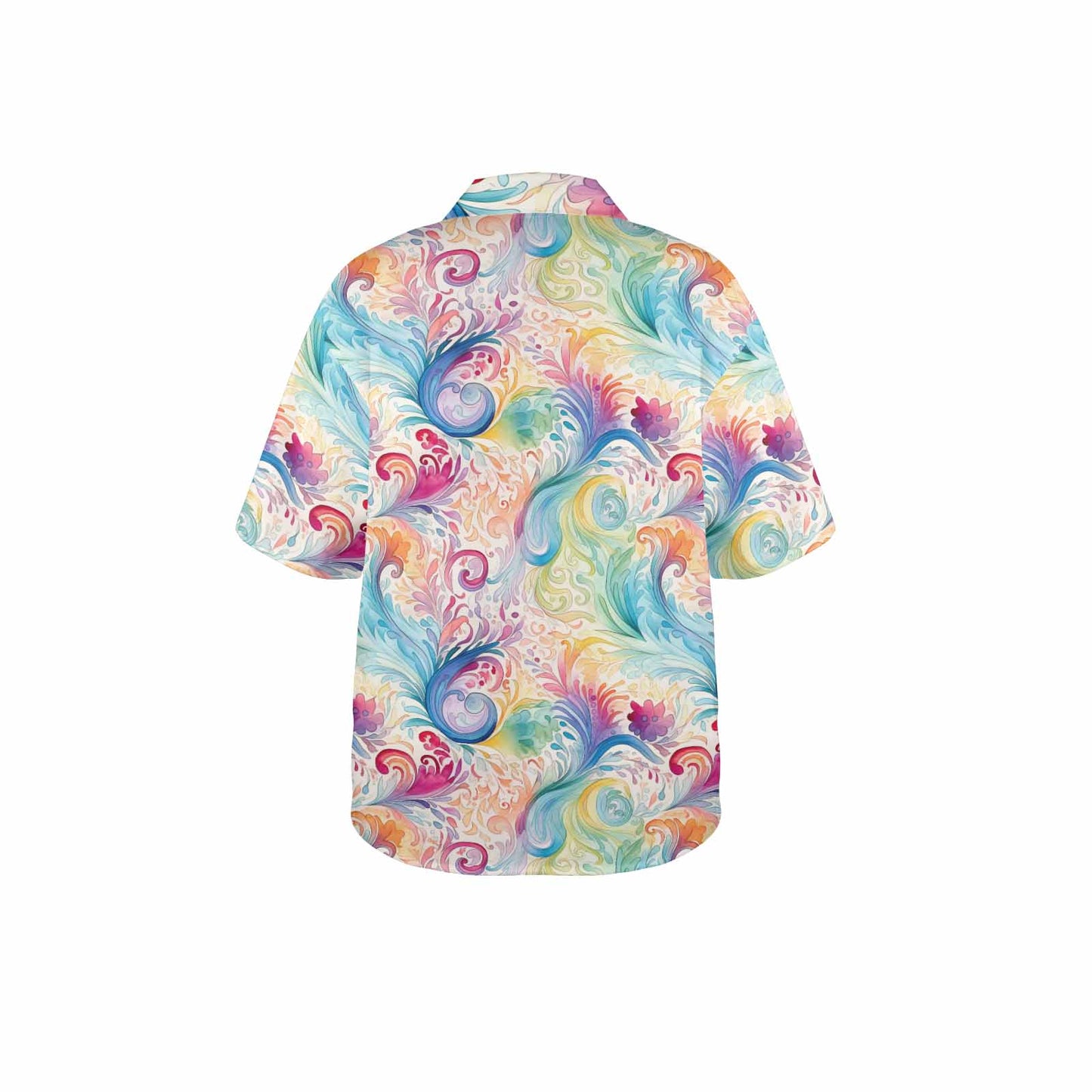 DPastel Rainbow Paisley Women's Hawaiian Shirt