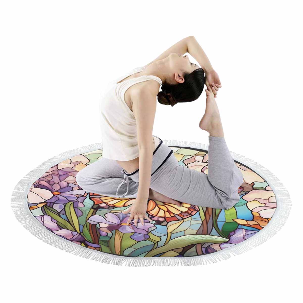 Mandalla_Awd35187 Circular Beach Towel Shawl 59"