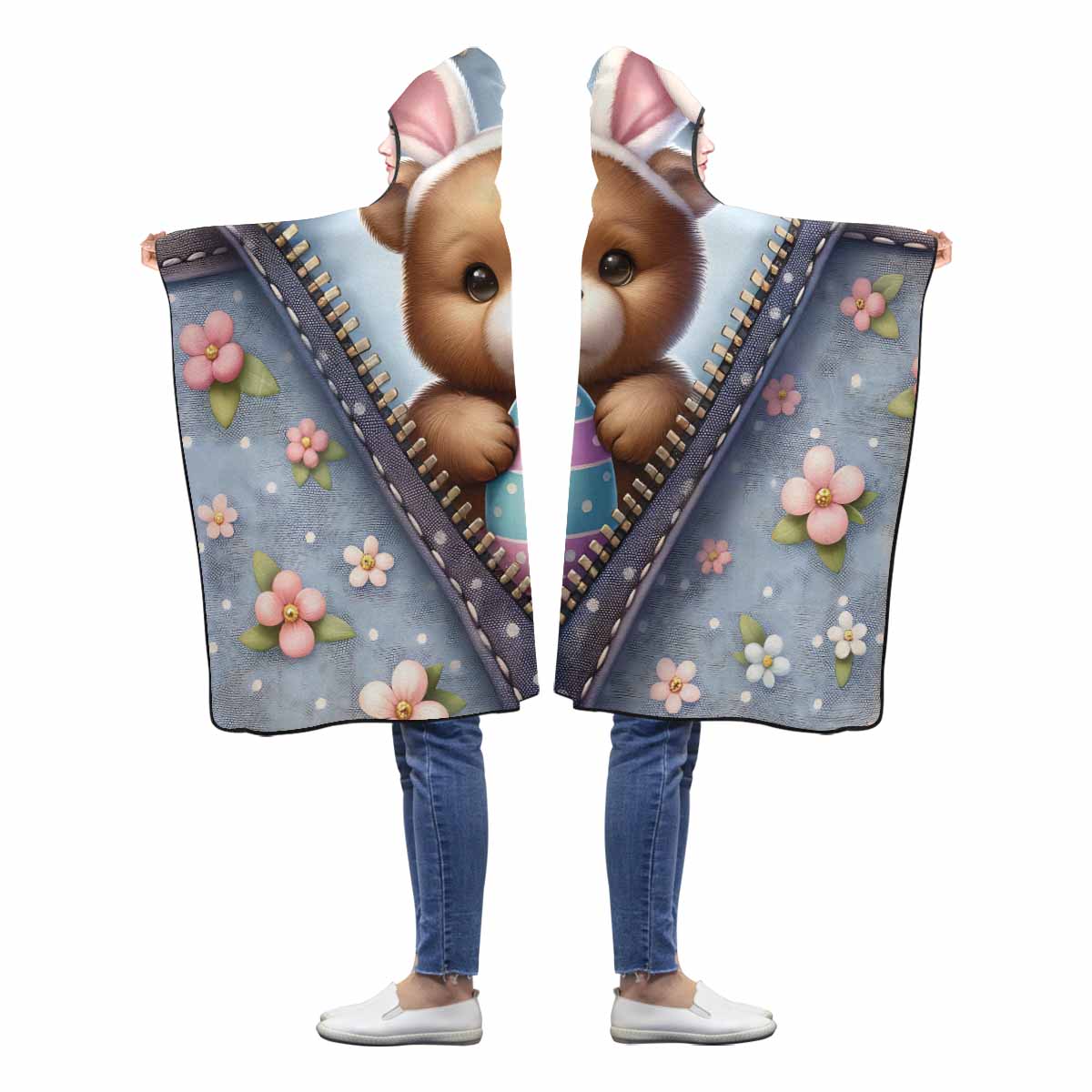 Easter Bear Awd 1304 Hooded Blanket 60"x50"