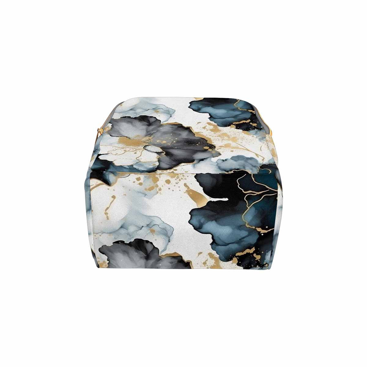 Black Ink Floral Diaper Bag Backpack