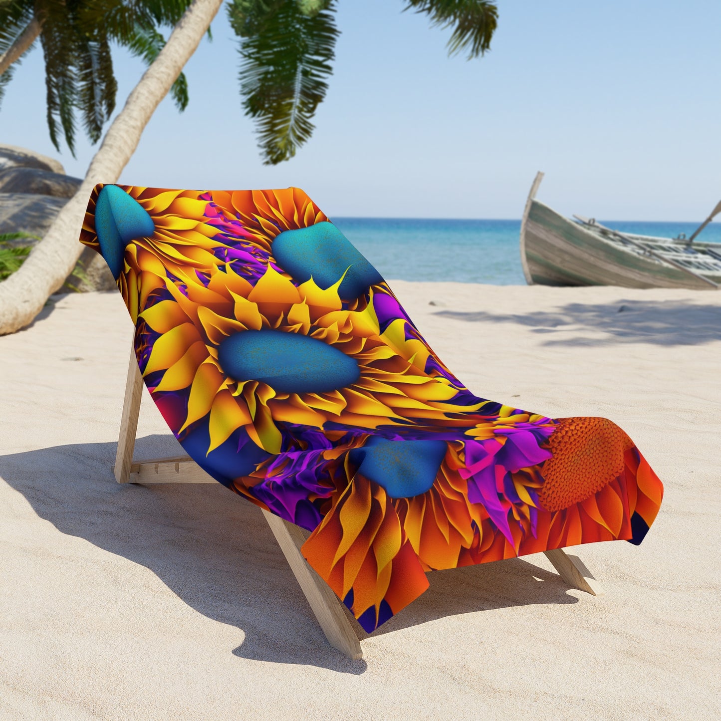Beach Towel, Sunflowers, Polycotton Towel, 2 sizes Available