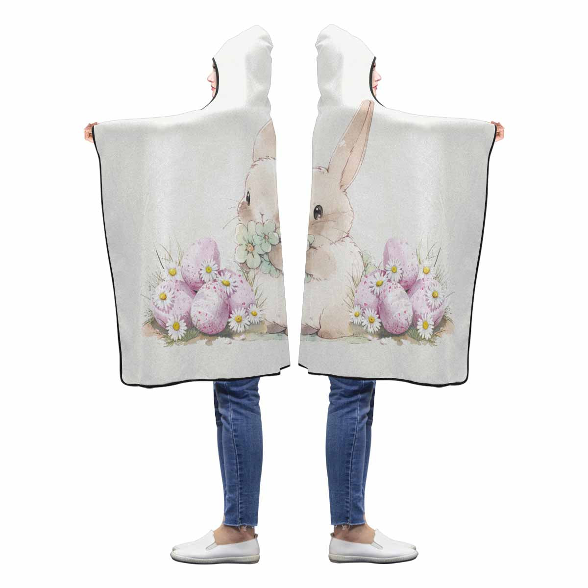 Easter Bunny Awd1344 Hooded Blanket 50"x40"