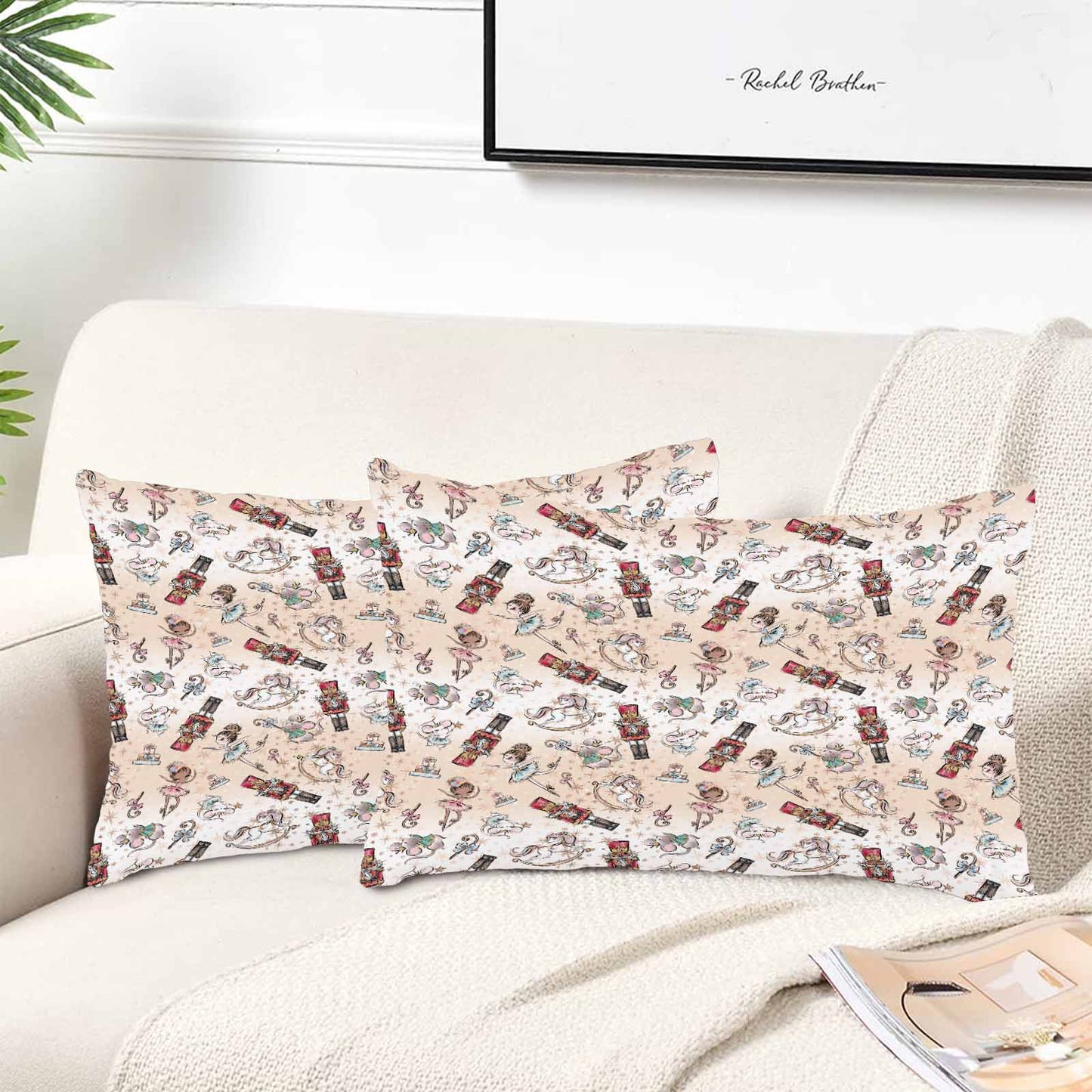 Nutcracker 50 Peach Skin Pillowcase 20"x12" (One Side Printing)(2 Pack)