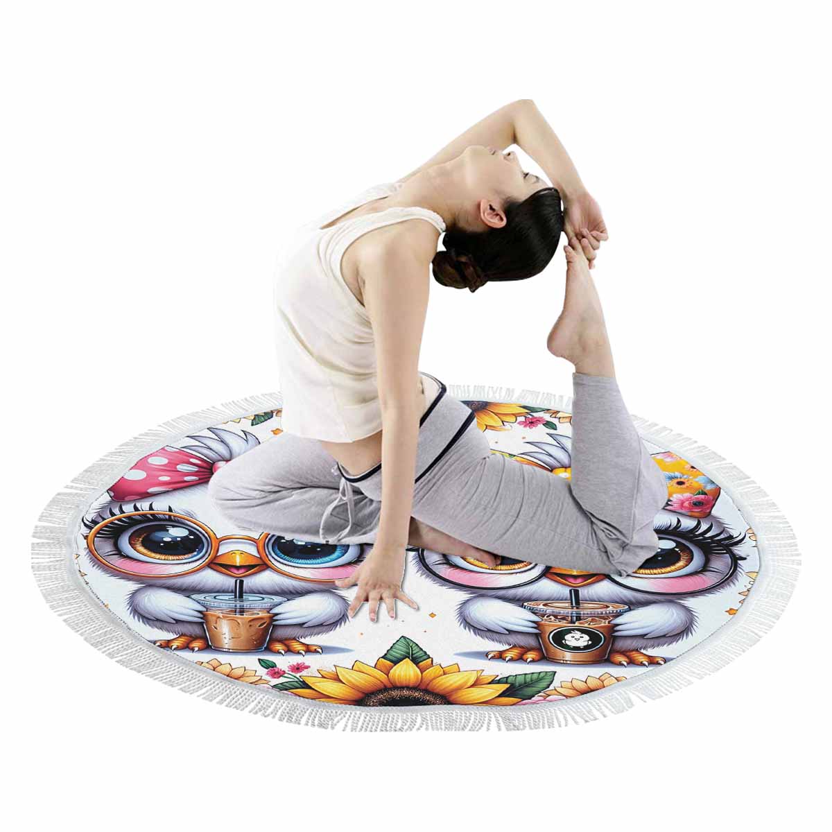 Chickens_Awd35165 Circular Beach Towel Shawl 59"