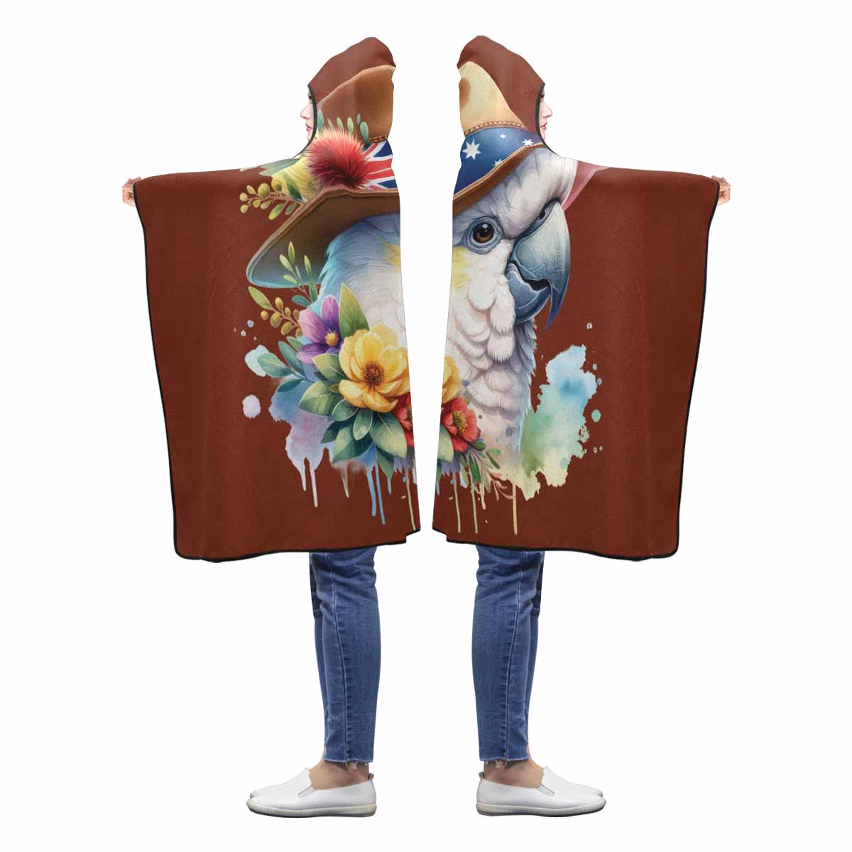 Australian Animal Cockatoo Awd1334 Hooded Blanket 50"x40"