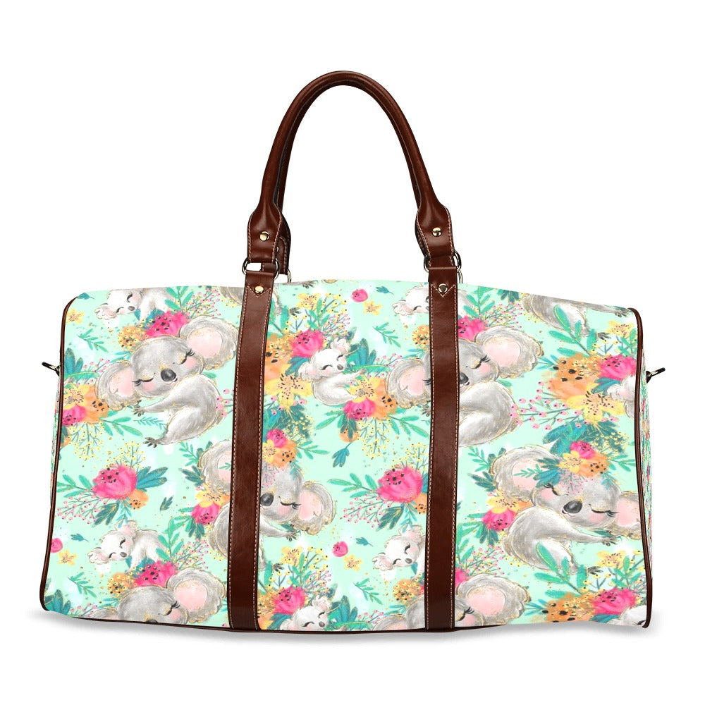 Australian Animals Koala Mint Waterproof Travel Bag/Small (Model 1639)