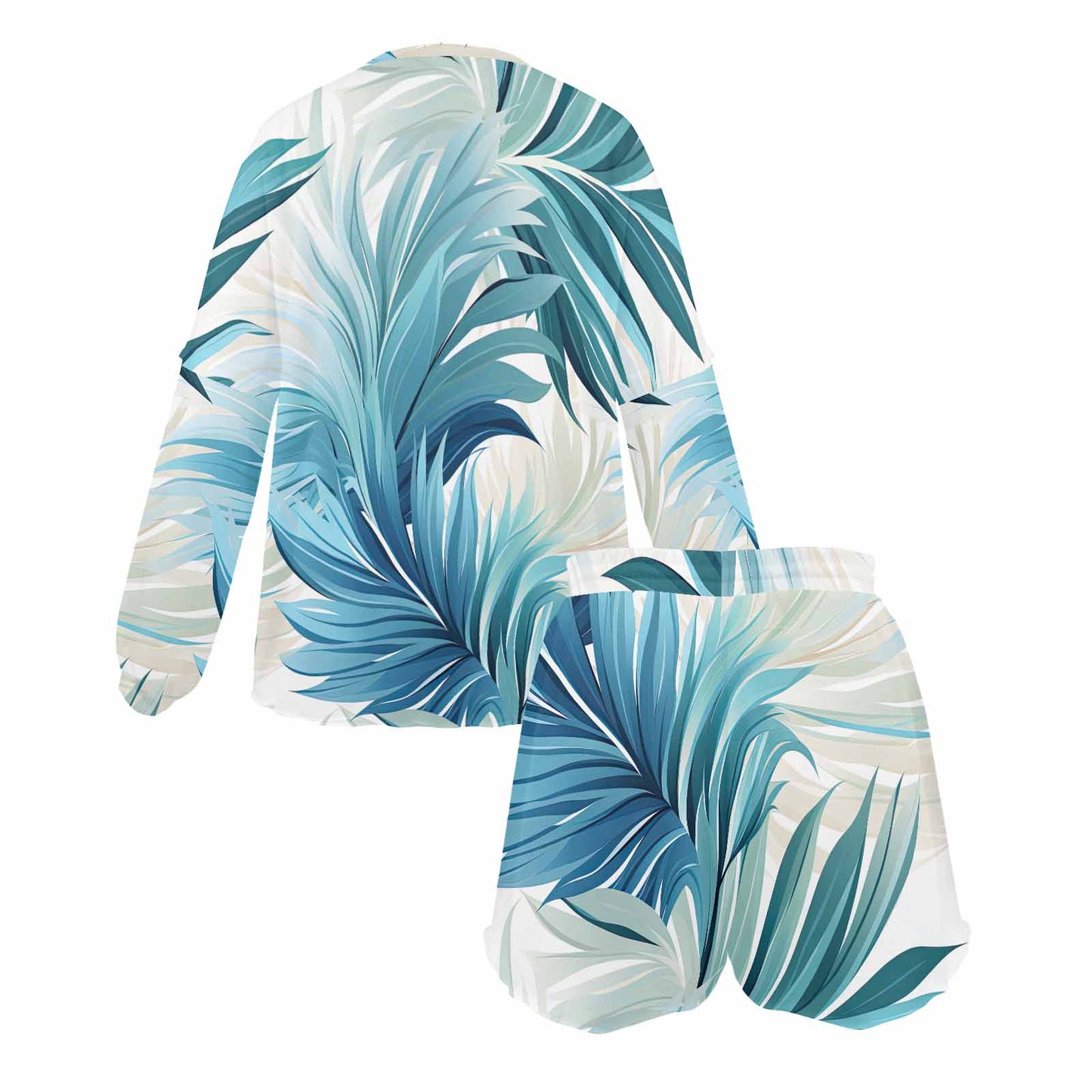 Blue Palms Women's Long Sleeve Pajama Set with Shorts
