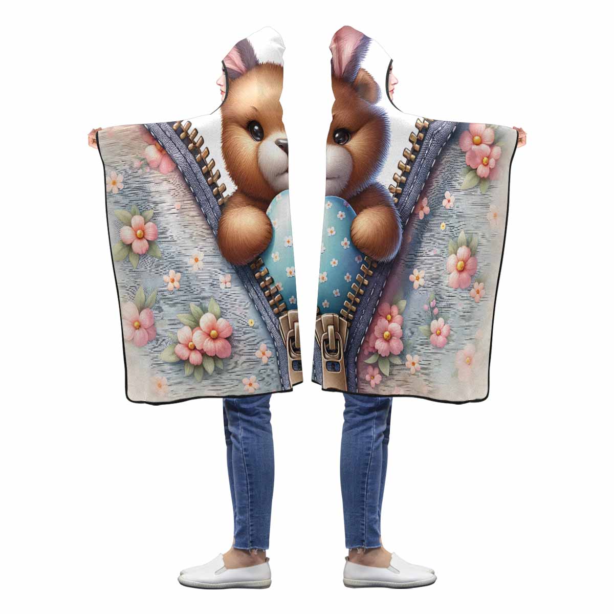Easter Bear Awd1305 Hooded Blanket 50"x40"