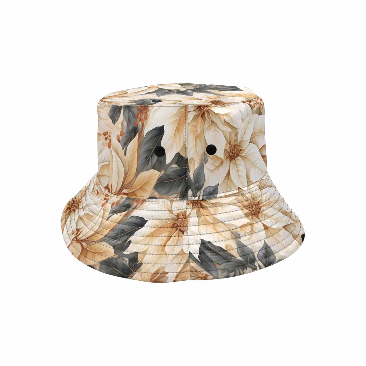 Cream Poinsettia2 Unisex Summer Single-Layer Bucket Hat