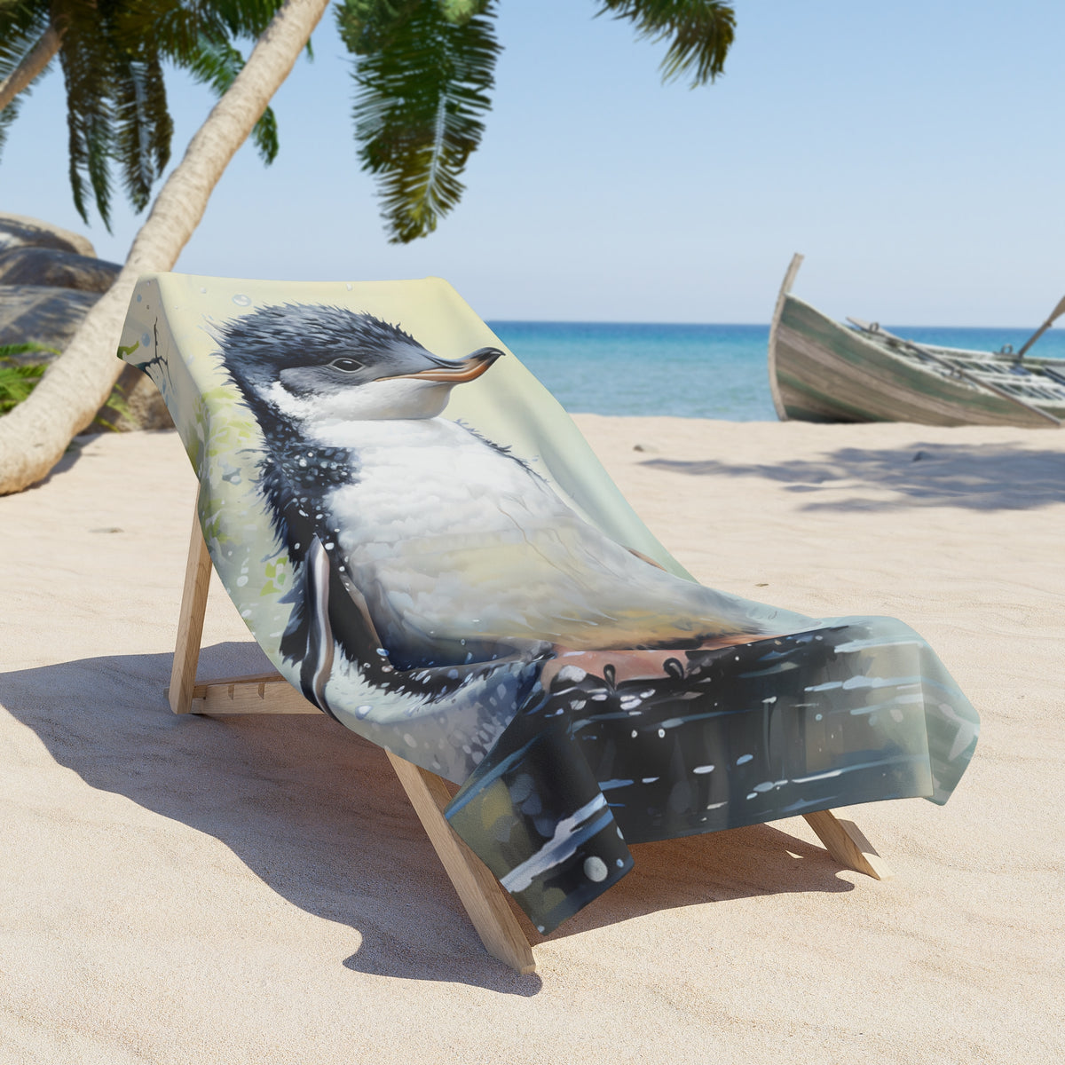 Beach Towel, Australian Animals, Penquin, Polycotton Towel, 2 sizes Available