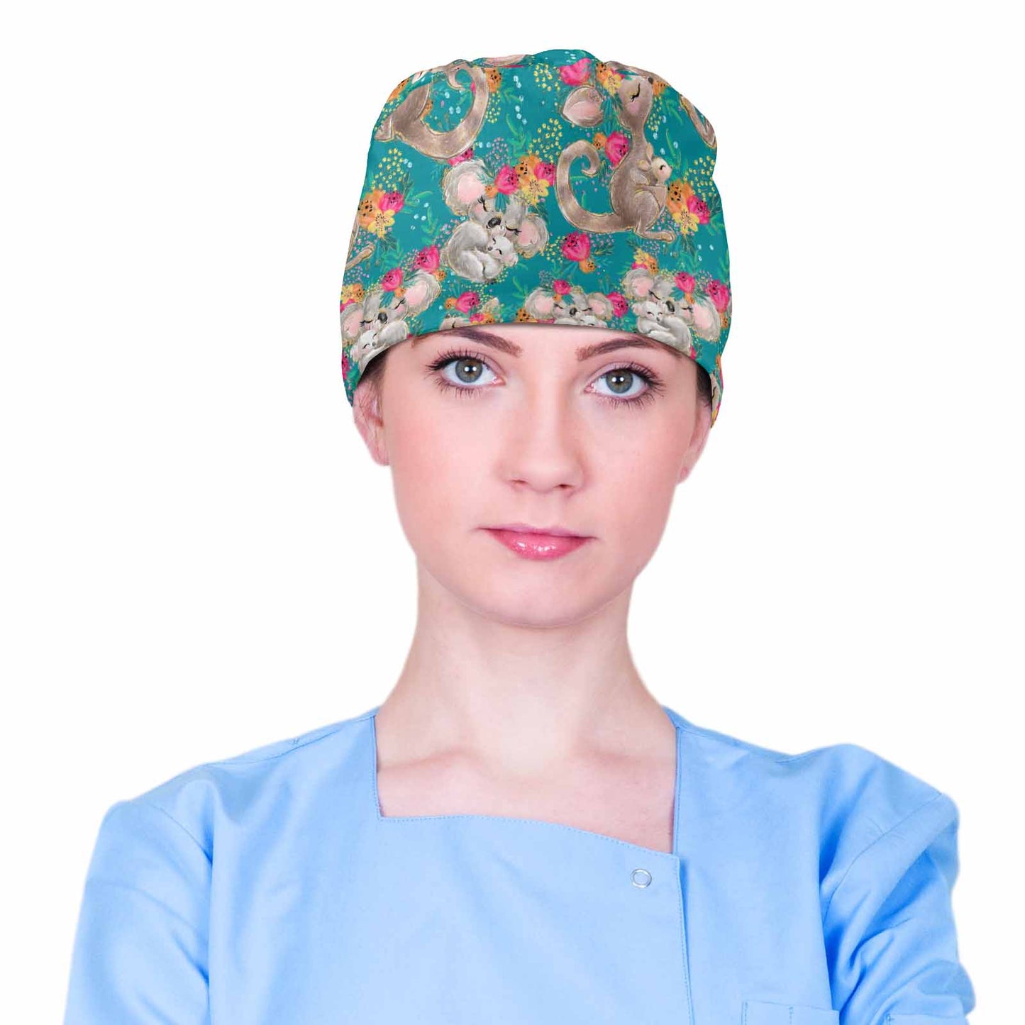 Nurse Scrub Cap Australian Animals Kangaroos and Koalas Scrub Cap