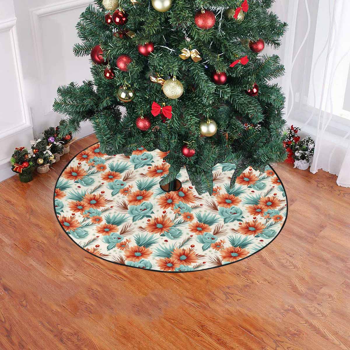 Boho Floral Christmas Tree Skirt