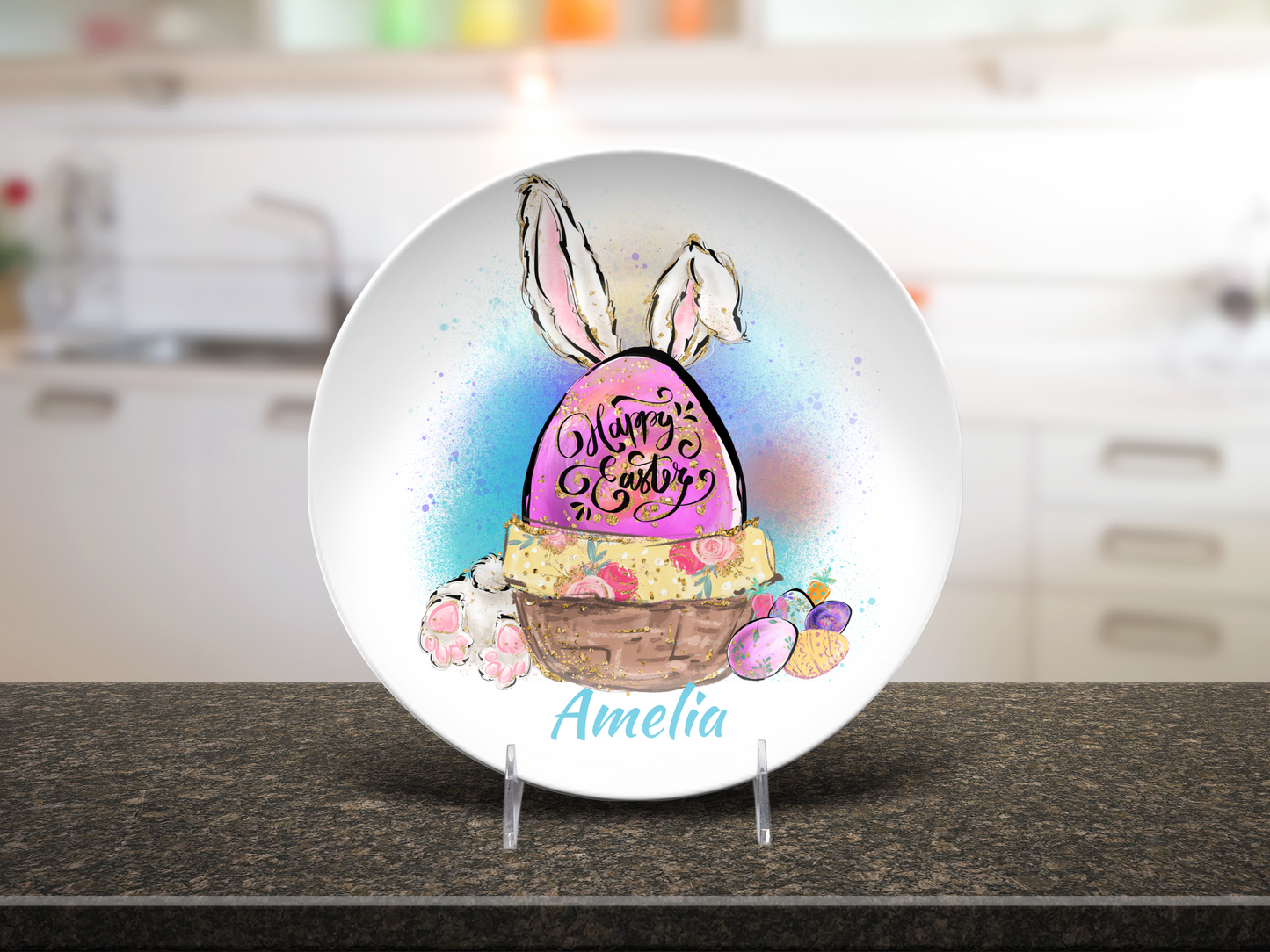 Easter Egg Basket Personalised Plate