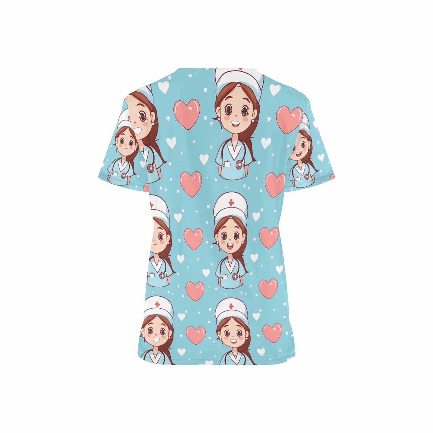 Nurse9 Women's V Neck Scrub Top Nurse Uniform with Deep Front Pockets