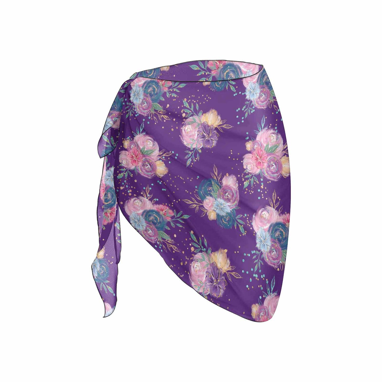 Purple Roses Women's Beach Sarong Wrap