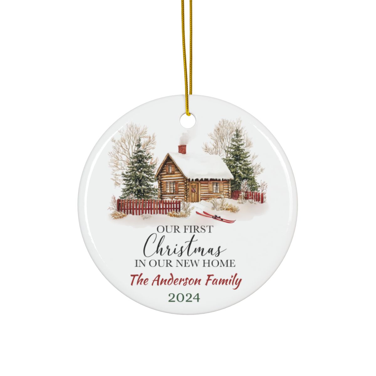 Our first Christmas in Our New Home 3 Personalised Ceramic Ornaments