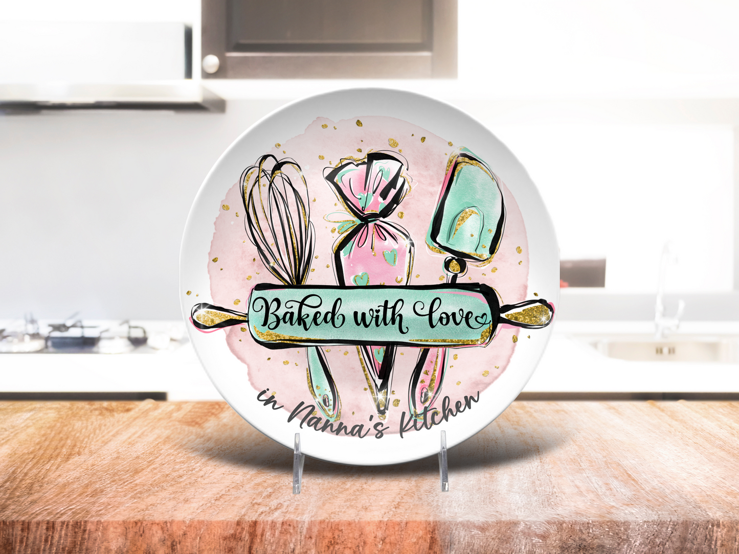 Personalized Baking Plate, Custom Kitchen Gift, Whimsical Kitchen Decor, Unique Baking Gifts, Plate for Bakers, Custom Chef Plate, Gift
