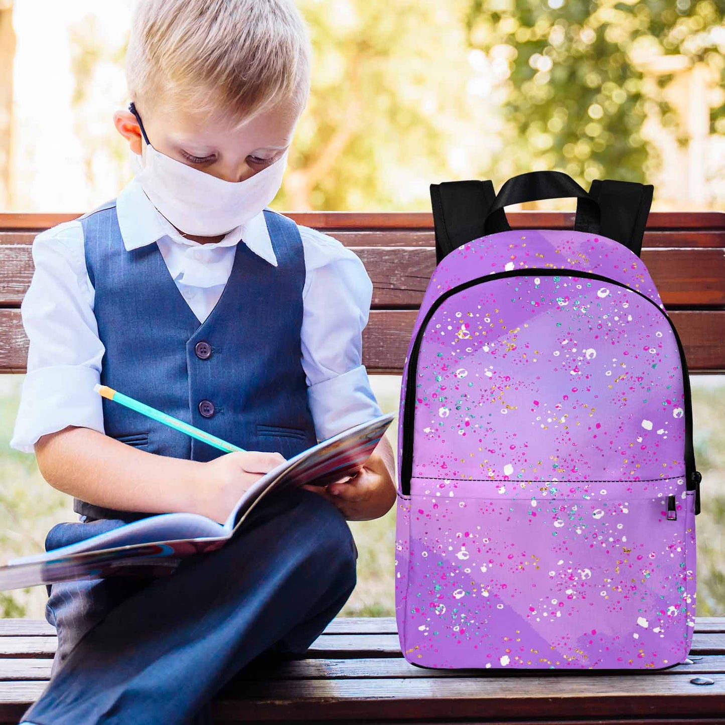 Purple Splash Adult Casual Backpack