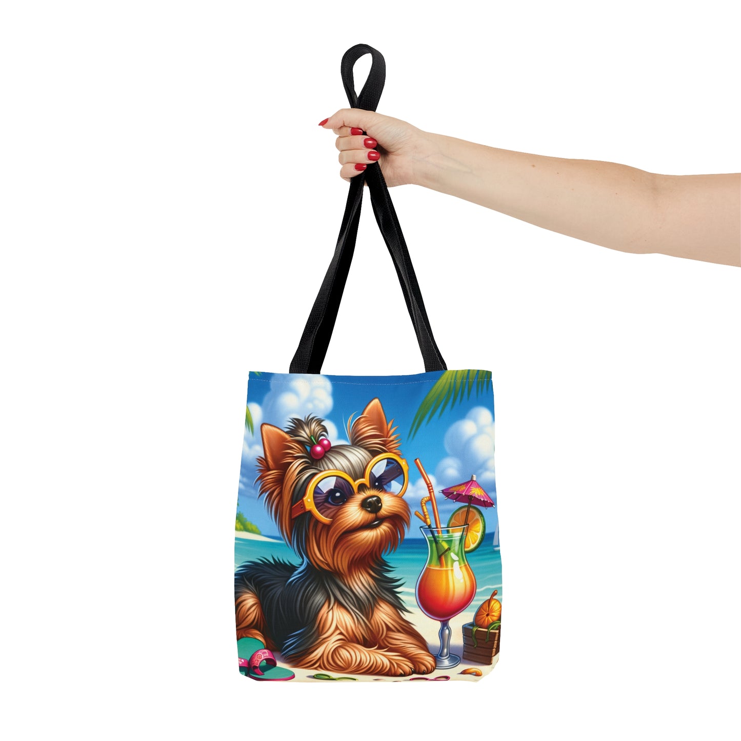 Tote Bag, Dog on Beach, Yorkshire Terrier, Tote bag, awd-1254