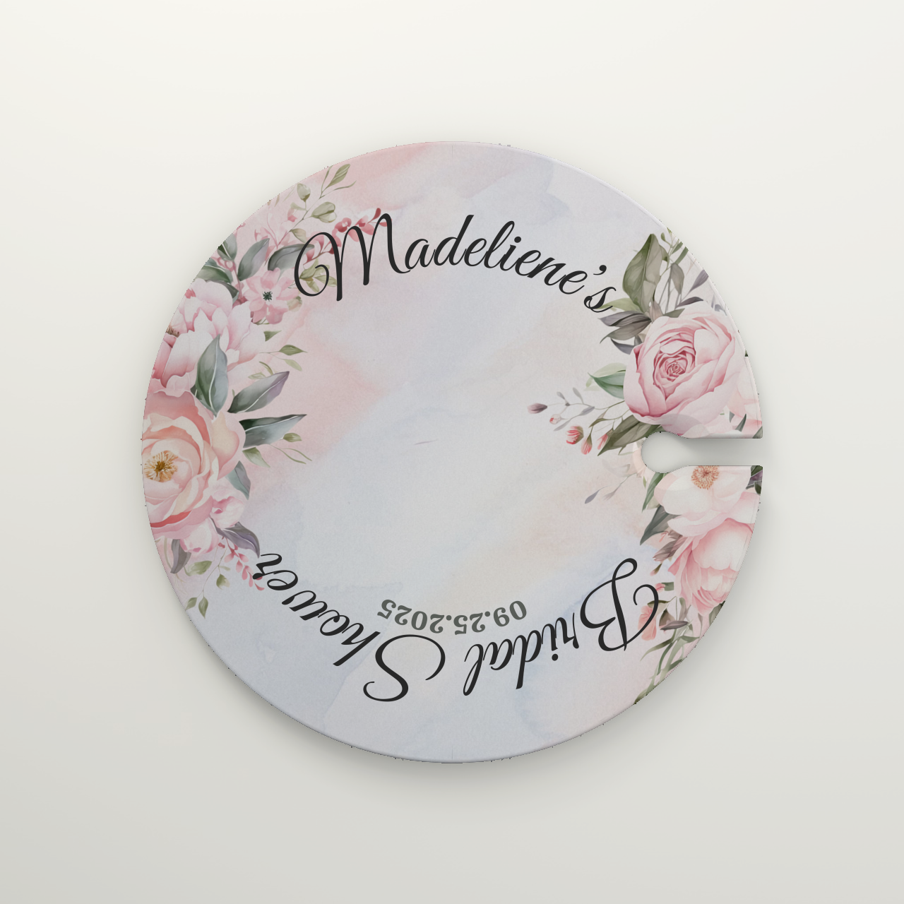 Personalized Bridal Shower Plate, Baby Shower Appetizer Holder, Champagne Glass Holder Plate, Wedding Party plate