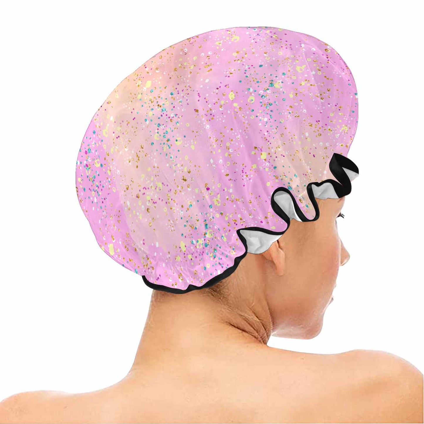 Pink Splash Shower Cap