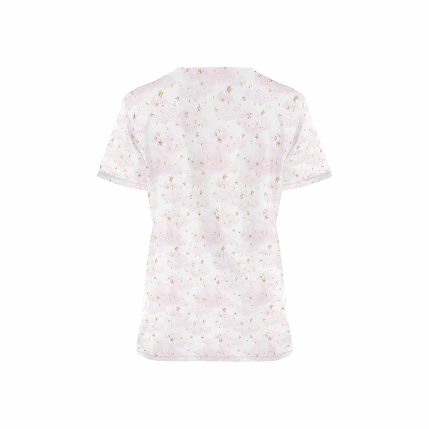 Cloud and Stars Women's V Neck Scrub Top Nurse Uniform with Deep Front Pockets
