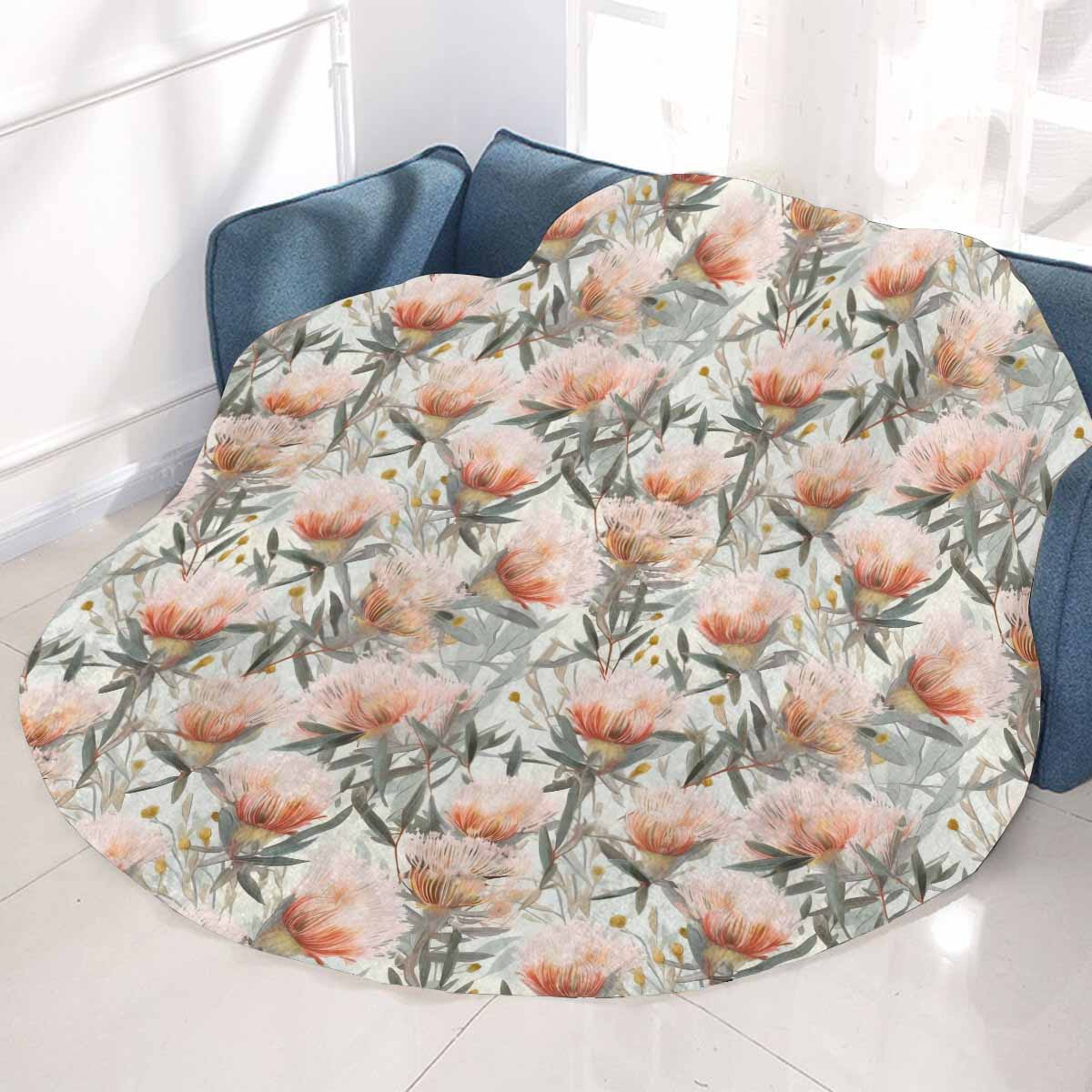 Australian Wattle Circular Micro Fleece Blanket 47"