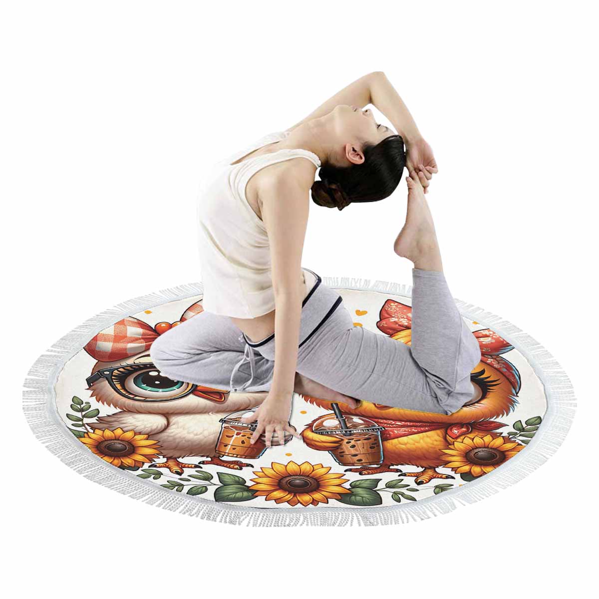 Chickens_Awd35177 Circular Beach Towel Shawl 59"