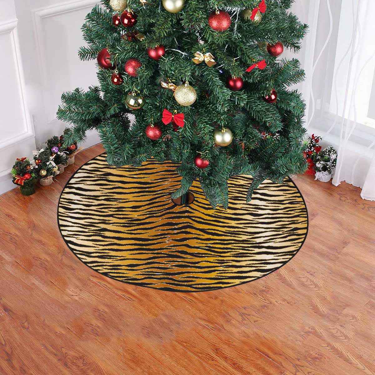 Glitter Gold Animal Print Christmas Tree Skirt