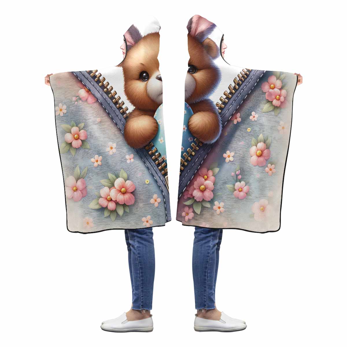 Easter Bear Awd1305 Hooded Blanket 60"x50"