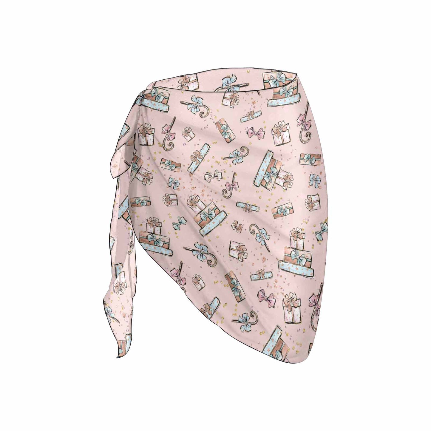Pink Christmas Presents Women's Beach Sarong Wrap