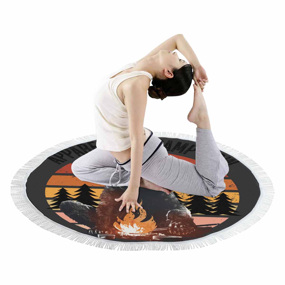 Camping_Awd35156 Circular Beach Towel Shawl 59"
