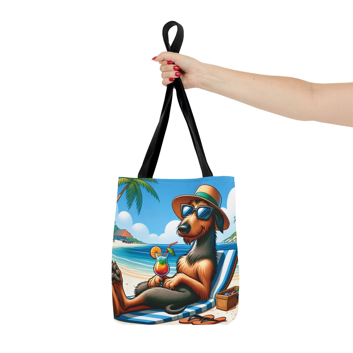 Tote Bag, Dog on Beach, Irish Wolfhound, Tote bag, awd-1217
