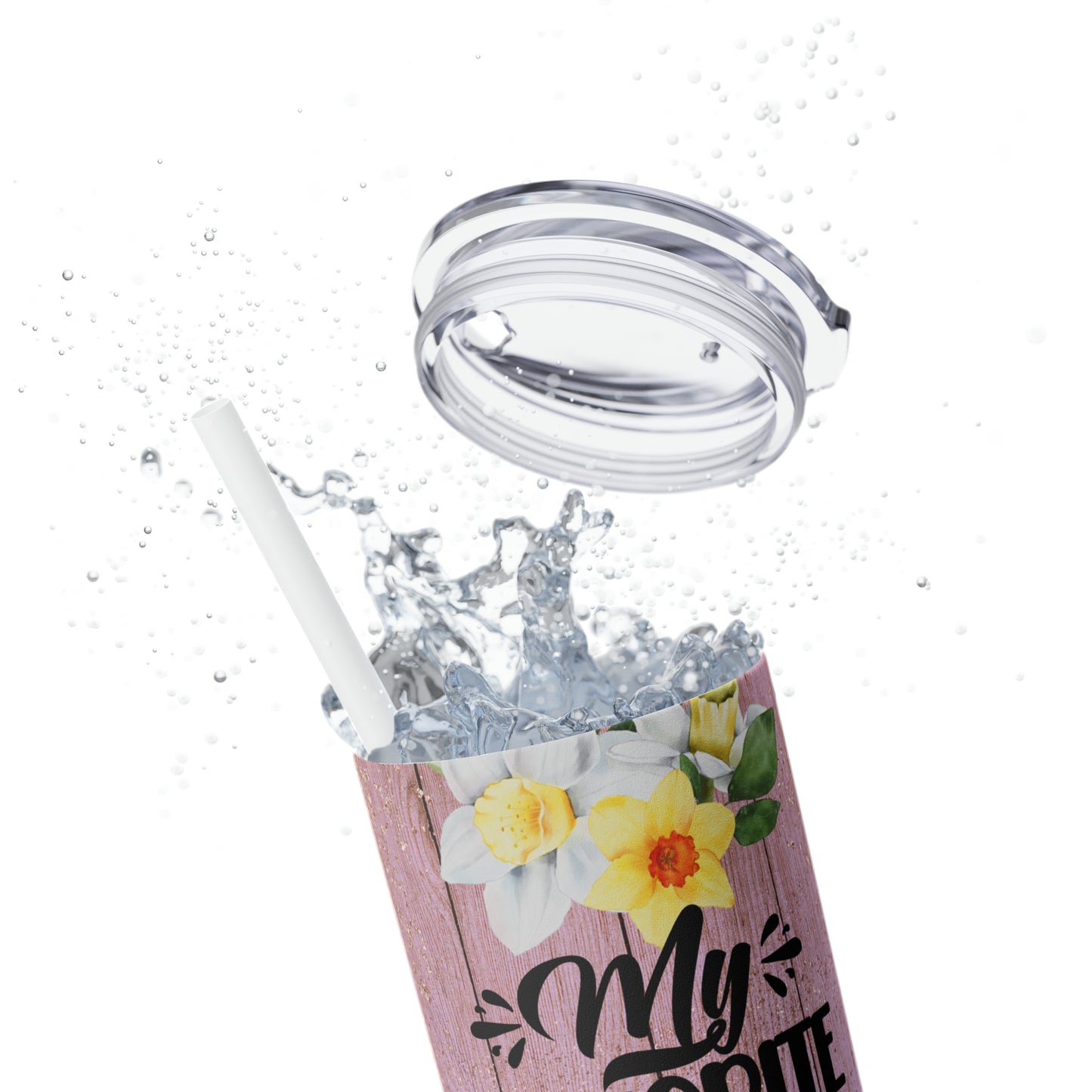 Skinny Tumbler with Straw, 20oz, My Favorite People call me Grandma